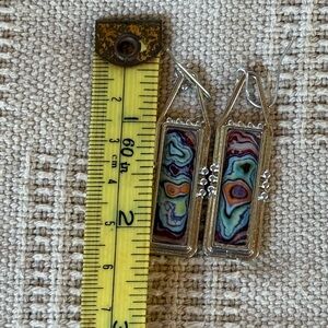 Colorful Silver Dangle Earrings